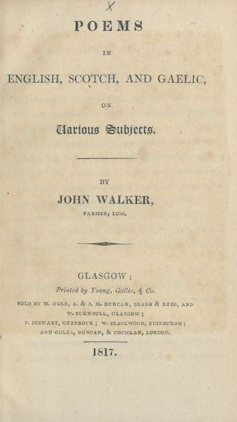 Poems in English, Scotch, and Gaelic, on Various Subjects