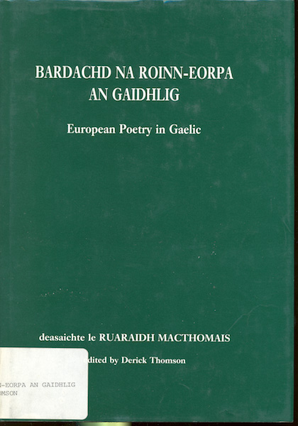 Bàrdachd na Roinn-Eòrpa an Gàidhlig (European Poetry in Gaelic)