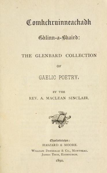 Comhchruinneachadh Ghlinn-a-Bhaird (The Glenbard Collection of Gaelic Poetry)